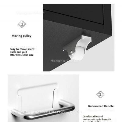 HN-SSC8 Metal Storage Chest, Pastel Pink/Blue With Label Holders, Multi - Drawer Office Pedestal for Studio & School, Factory Custom Color photo-3