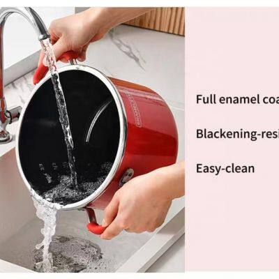 OEM 6L Stainless Steel Pressure Cooker Thickened Explosion-Proof Enamel Coating Pot photo-3