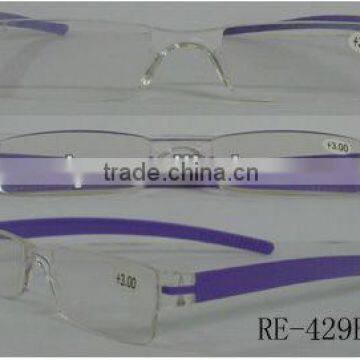 Plastic one-piece reading glasses