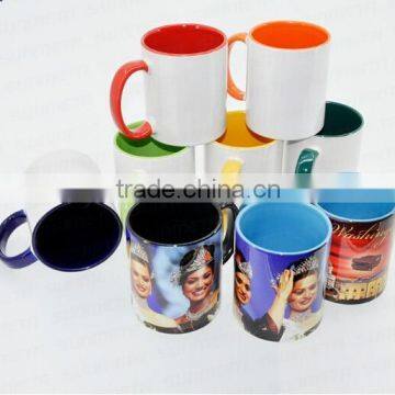 11oz sublimation inner & handle color mug