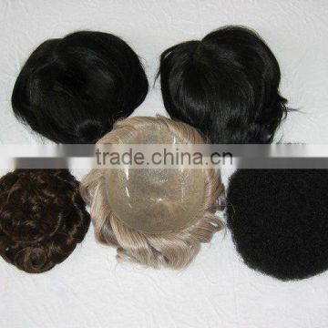 High quality remy human hair Toupee