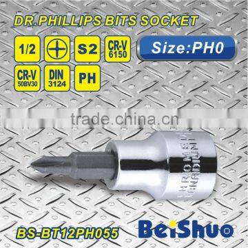 1/2" Dr. phillips bits socket with high quality rachet socket set