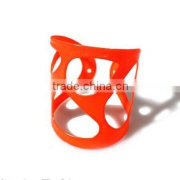 Brand hollow wide hot red plastic bracelet cuff luxury bangle punk rock fashion women charm bangles high quality jewellery nail