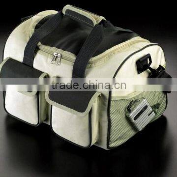 quality U-shaped opening cooler bag with many outside pockets