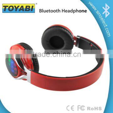 Wearing Type Stereo Bluetooth V3.0 Headset with Bluetooth Wireless Phone, FM Radio with TF Insert Cards, Colorful LED lights