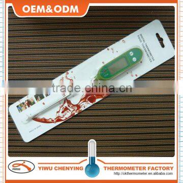 BBQ digital food thermometer suitable for kitchen oven w/ metal probe C/F option stainless steel+plastic competitive price