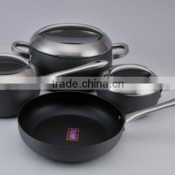 7pcs Promotion Aluminum kitchenware induction bottom avaliable Xylan coating - Casting/press/draw/hard anodized