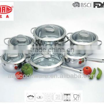 304 Stainless Steel Cookware with Induction Bottom