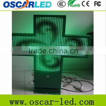 Outdoor Green LED Pharmacy Cross /Led cross edit software/LED cross cabinet