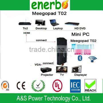 Super Stick/Mini PC Meegopad T02 Quad Core Intel Atom Z3735F Intel HD Graphic Windows8 Dual Os Or UBUNTU update win10