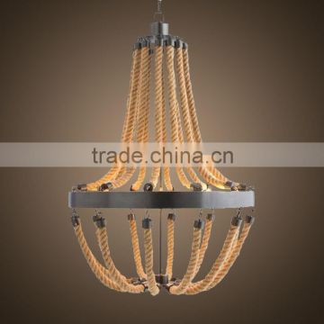 110v iron with rope pendant led light lamp