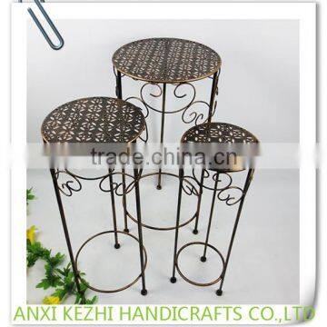 Set of 3 Decorative Garden Planter Round Plant Stand