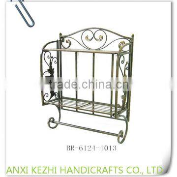 LC-84049 Bathroom Wrought Iron Metal Floor Standing Towel Rack photo-6