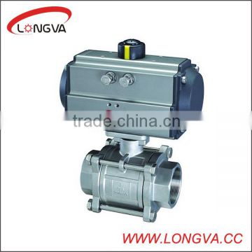 stainless steel 3pcs ball valve pneumatic control valve actuator