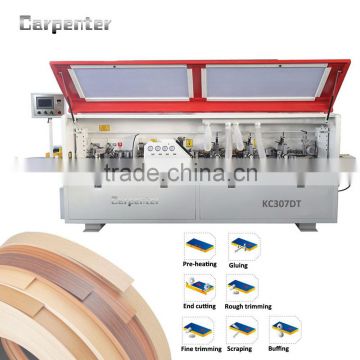 KC307DT touch screen full automatic edge banding machine with rough trimming fine trimming/ edge banding plywood