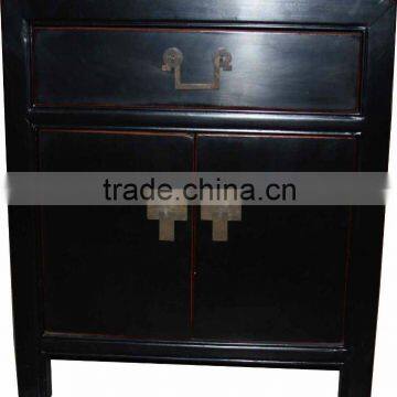 chinese antique black one drawer two door living room cabinet