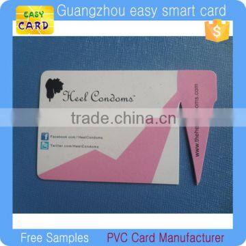 Plastic or transparent irregula leaf shaped business cards