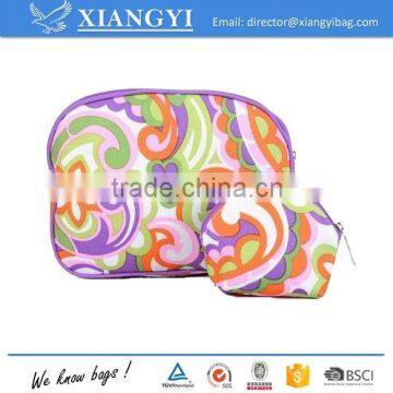 fashion style Custom 2pcs Set Flower Cosmetic Bag