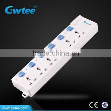 6 way outlet universal electrical overload power strip with individual switches