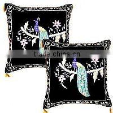 New christmas Intricate Hand Embroidery with gold & silver threads (Zardosi) work cushion covers