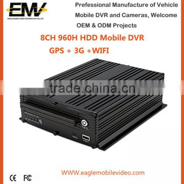 New 8 Ch 960H HDD Mobile DVR with 3G WIFI GPS G-Sensor