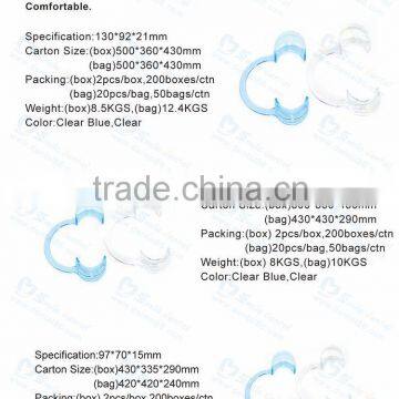 Complate size and type disposable orthodontic cheek retractors