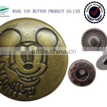 14mm mouse fancy logo waterproof snap button