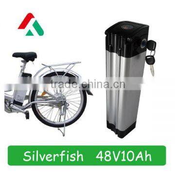 48V 10Ah Silver fish type Lithium Battery for E-bike/E-bicycle