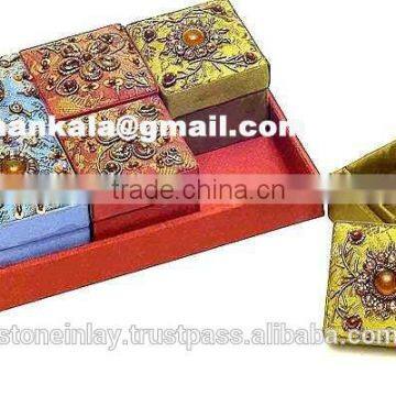 Indian Zari Embroidery Boxes