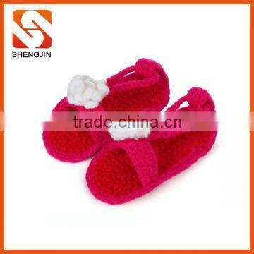 SJ-6284 Handmade Baby Sandals Crochet Baby Shoes Newborn Photo Props red bottom shoes baby