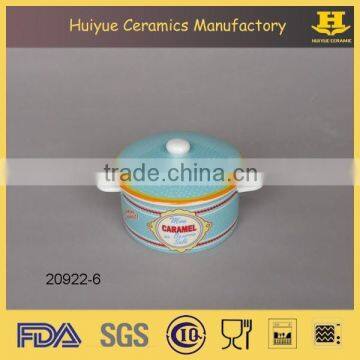 Ceramic Small Ragout Bowl With Lid photo-5