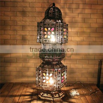 Antique Moroccan floor lights/ iron cage floor lights/in the living room/bedroom/restaurant/floor lighting