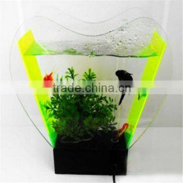 Small Countertop Acrylic Oxygen for Fish Tank With Poster Pasted on Back Board photo-3
