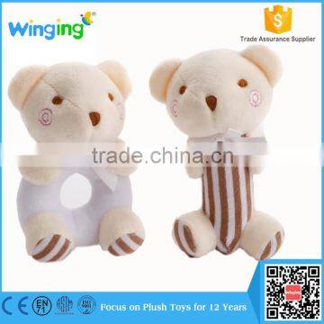 Promotional Wholesale Soft Animal Plush Rattle Toy Custom Baby Rattle