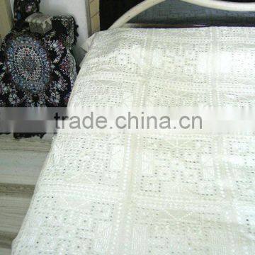 Hand Embroidery Mirrorwork BEDSHEET India