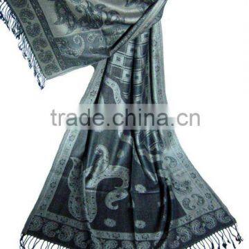 Silk Modal 70/30 Interwoven Jacquard Scarf