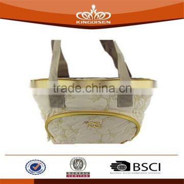 Beige Women Pretty Garment Fabric Hand Bag photo-2