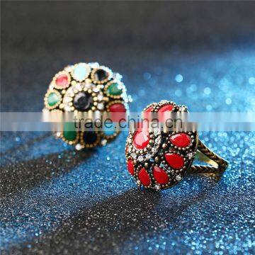 Factory Direct Sell Zinc Alloy Multicolor Crystal Rhinestone Ring Bohemian Rings photo-4