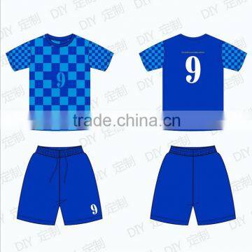 2017 hot design custom top quality sublimation royal blue soccer jersey