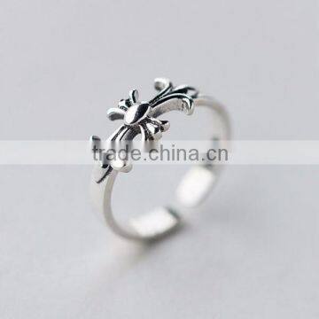 Fashion finger ring cross personality ring 925 sterling silver for Women