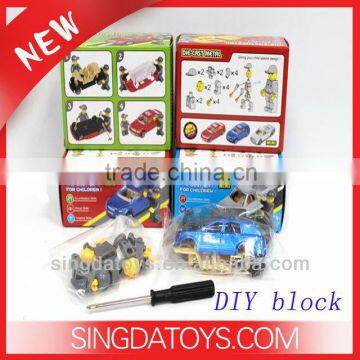1: 64 Simulation slide alloy car with 2pcs block diy toys