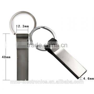 Stainless steel one piece set customize laser engraving logo keychain 8G, 16G, 32G metallic usb flash PEN drive memory sticks