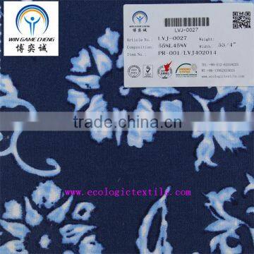 Linen viscose interwoven floral pattern national wind print fabric