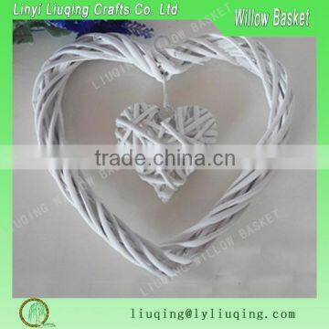 Factory Wholesale Wicker Heart Wicker Christmas Decoration Heart Shape Willow Handicraft