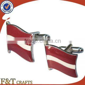 promotional metal national flag cufflinks with epoxy