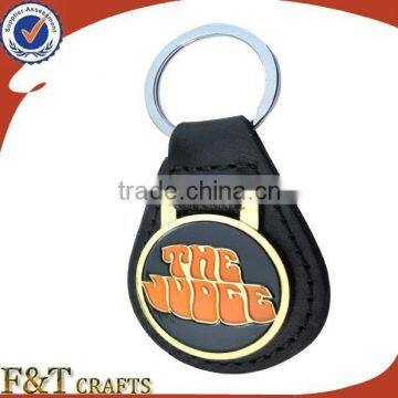 Leather customized the judge golding logo thick high-grade key chain