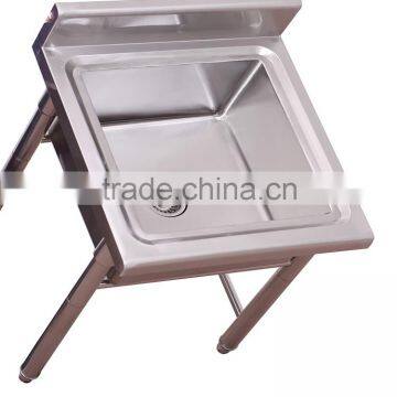 45x45cm Single Bowl Rectangle Square SS Whole Assembled Commercial Cabinet With Sink and Drain Hole photo-4