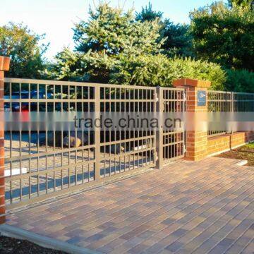 Black Powder Coated Metal Fence Gate for Driverway