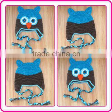 animal knitted earflap cotton crochet children winter beanie hats