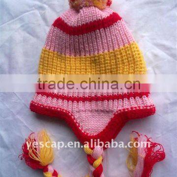 fashion girls knitted Pigtail hat